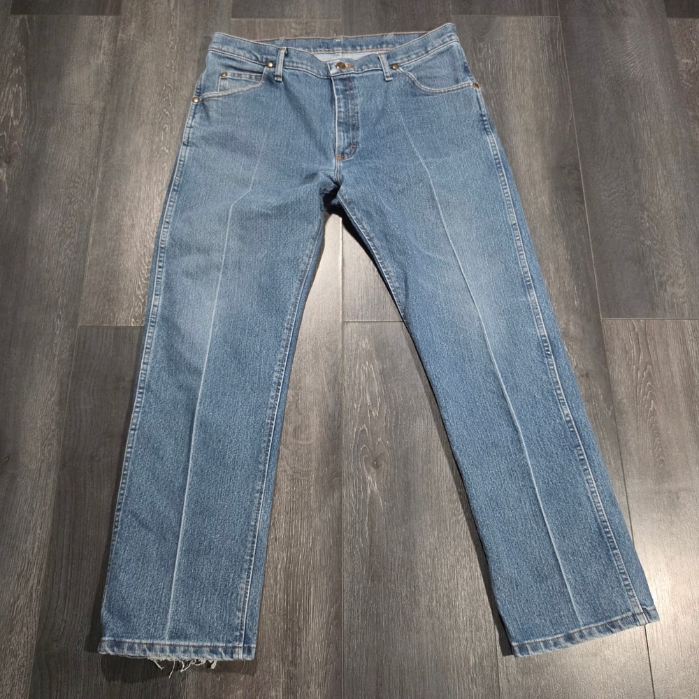 Wrangler‎ Mens Cowboy Cut Relaxed Fit Jeans Blue Medium Wash Faded 47MACMS 36x30